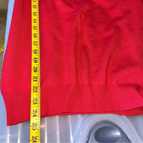 Andrea Anders Turtleneck Lg Red Cashmere Silk Long Sleeve Sweater Vtg Holiday - Picture 8 of 9
